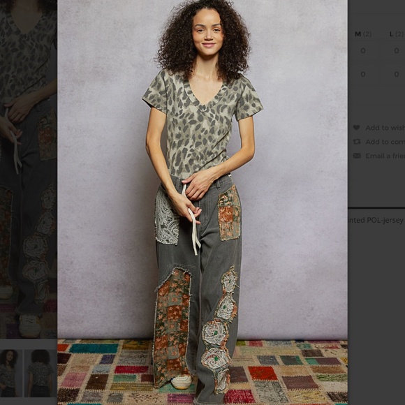 POL “ Lea “ POL V-Neck Animal Printed Jersey Top 65 - Picture 5 of 5